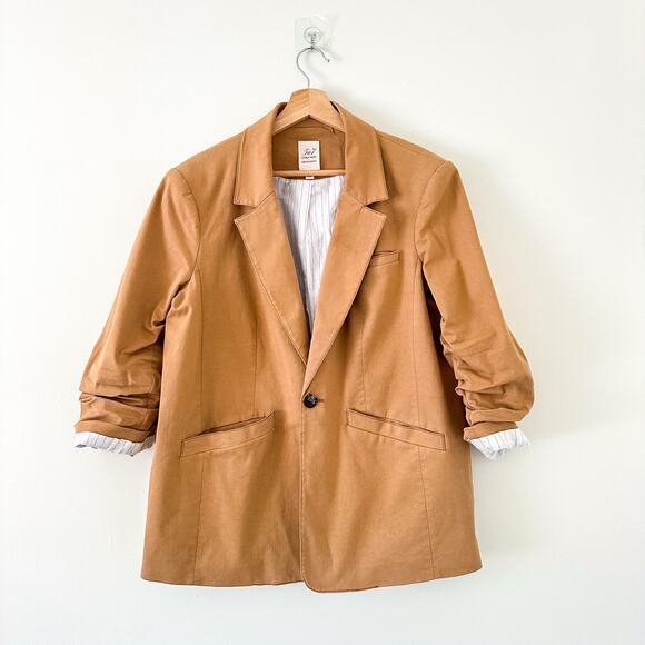 Cinq à Sept Louisa Single-Breasted Notch Lapel Blazer Brown 12